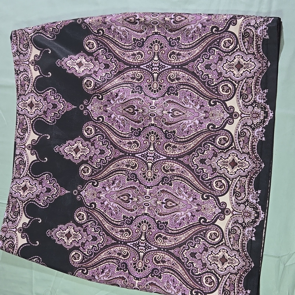 INC International Concepts Black and Purple Paisley Petite Size 6 Skirt